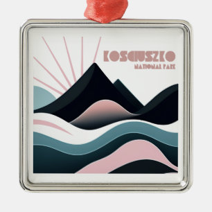 Kosciuszko National Park Coloured Hills Metal Tree Decoration