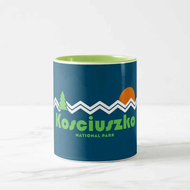 Kosciuszko National Park Retro Two-Tone Coffee Mug (Center)
