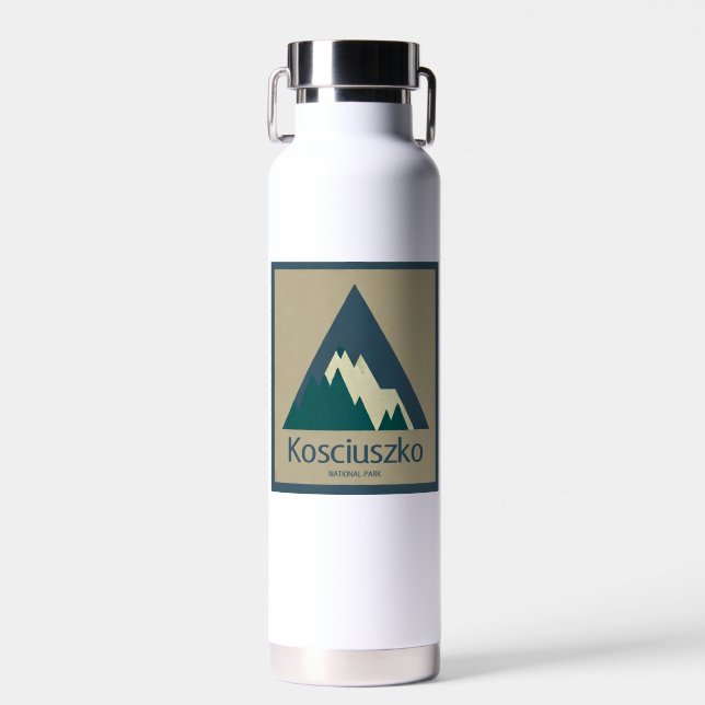 Kosciuszko National Park Rustic Water Bottle (Front)