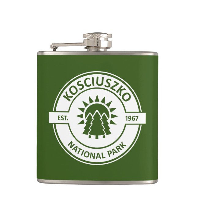 Kosciuszko National Park Sun Trees Hip Flask (Front)