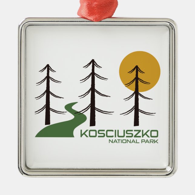 Kosciuszko National Park Trail Metal Tree Decoration (Front)