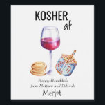 Kosher AF  Hanukkah Funny Gift Wine<br><div class="desc">This design was created though digital art. It may be personalised in the area provided or customising by choosing the click to customise further option and changing the name, initials or words. You may also change the text colour and style or delete the text for an image only design. Contact...</div>