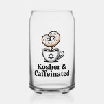Kosher and Caffeinated Jewish Coffee Hanukkah Can Glass<br><div class="desc">Kosher Caffeinated, Jewish Coffee Lover, Hanukkah Caffeine, Hebrew Culture Humour, Kosher Coffee Meme, Festive Jewish Drink, Hanukkah 2025, Coffee Obsession, Jewish Holiday Energy, Caffeinated Tradition</div>