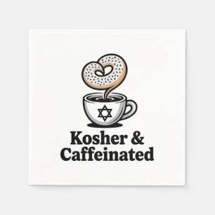 Kosher and Caffeinated Jewish Coffee Hanukkah Napkin