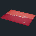 Kosher Kitchen Script Meat Red Cutting Board<br><div class="desc">Our Kosher Kitchen Meat Red glass Cutting board is a beautiful way to keep things Kosher. Perfect for Kitchen or Dorm Room, Elegant Modern Clean lines. Space for your name or message- or delete the small words and keep it simple. Keeping kosher has never been so pretty. That was easy...</div>
