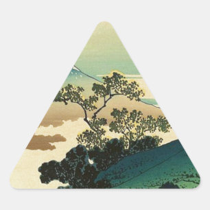 Koshu Inume Toge - Katsushika Hokusai Ukiyo-e Art Triangle Sticker