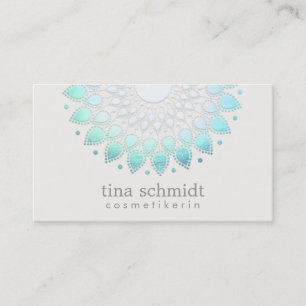 Kosmetologie Elegante Kreis Hellblau Weiß Business Card