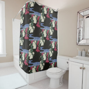 Koson Chrysanthemum Garden Japanese Flower Art Shower Curtain