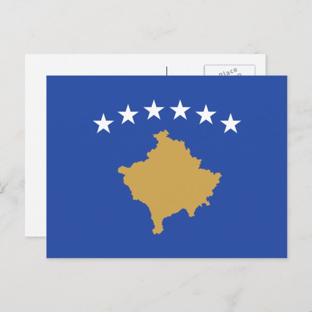 Kosovar Flag, Flag of Kosovo Postcard (Front/Back)