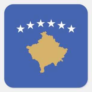 Kosovar Flag, Flag of Kosovo Square Sticker