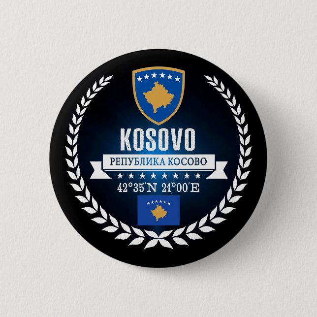 Kosovo 6 Cm Round Badge (Front)