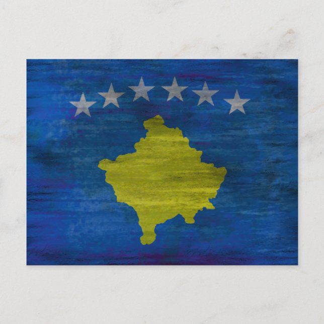 Kosovo distressed flag postcard (Front)