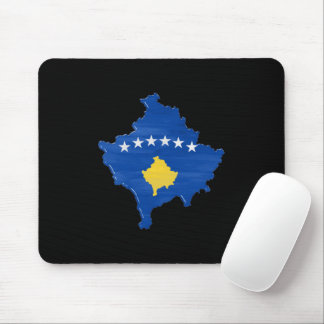 Kosovo flag and map mouse pad
