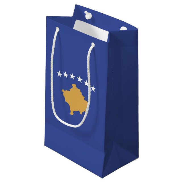 Kosovo flag small gift bag (Front Angled)