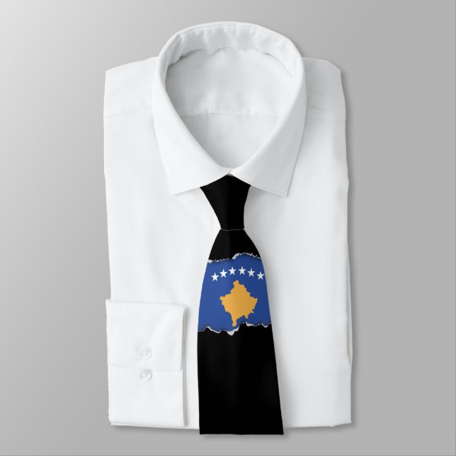 Kosovo Flag Tie (Tied)