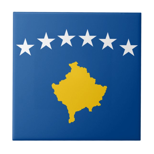 Kosovo Flag Tile (Front)
