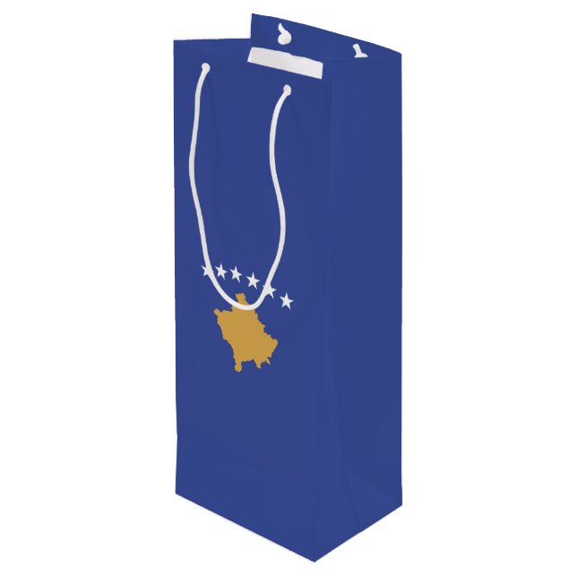 Kosovo flag wine gift bag (Back Angled)