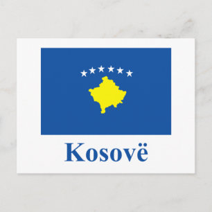 Kosovo Flag with Name in Albanian Postcard