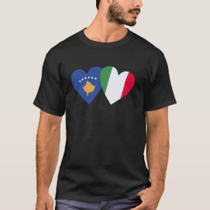 Kosovo Italy Flag Heart Kosova Italian Roots Kosov T-Shirt