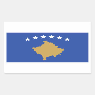 Kosovo/Kosovar Flag Rectangular Sticker