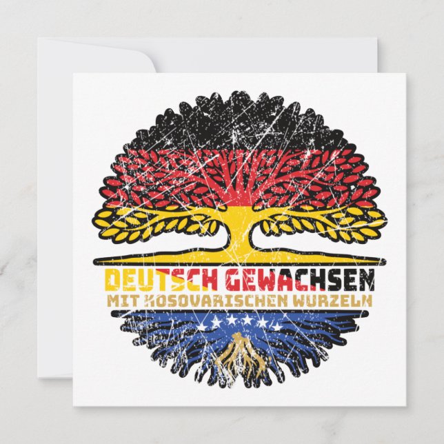 Kosovo Kosovarisch Deutsch Deutschland Baum Wurzel Card (Front)