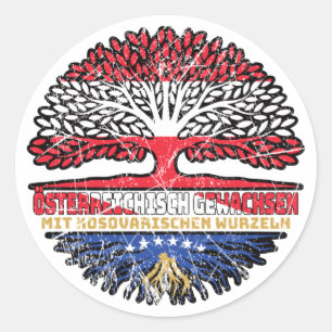 Kosovo Kosovarisch Österreichisch Österreich Baum Classic Round Sticker
