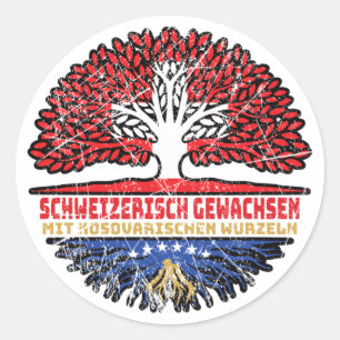 Kosovo Kosovarisch Schweizer Schweiz Baum Wurzel Classic Round Sticker