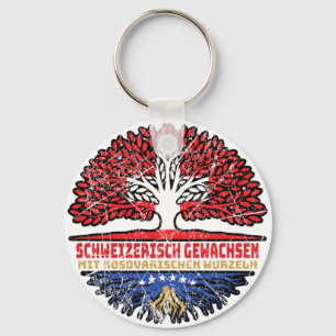 Kosovo Kosovarisch Schweizer Schweiz Baum Wurzel Key Ring