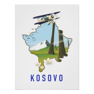 Kosovo map poster