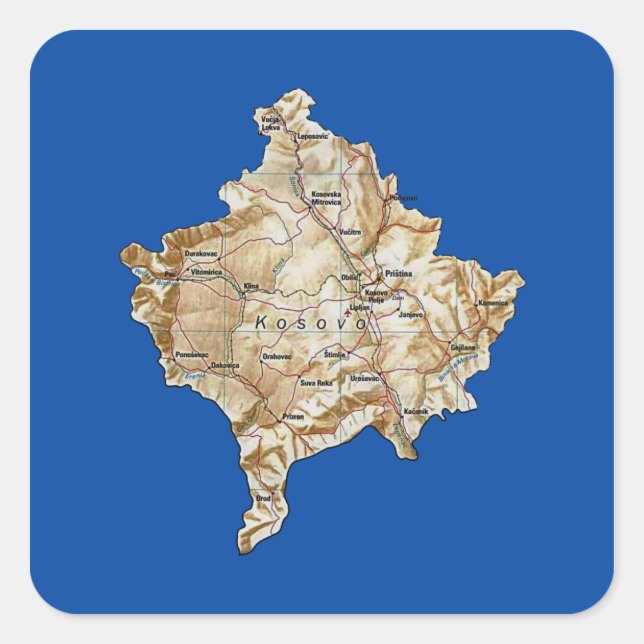 Kosovo Map Sticker (Front)