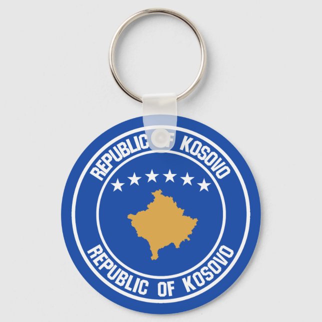 Kosovo Round Emblem Key Ring (Front)