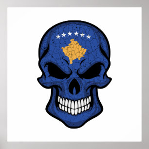 Kosovo Smiling Skull Flag  Poster