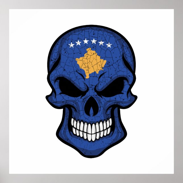 Kosovo Smiling Skull Flag  Poster (Front)