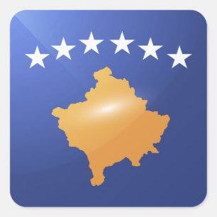 Kosovo square glossy flag sticker