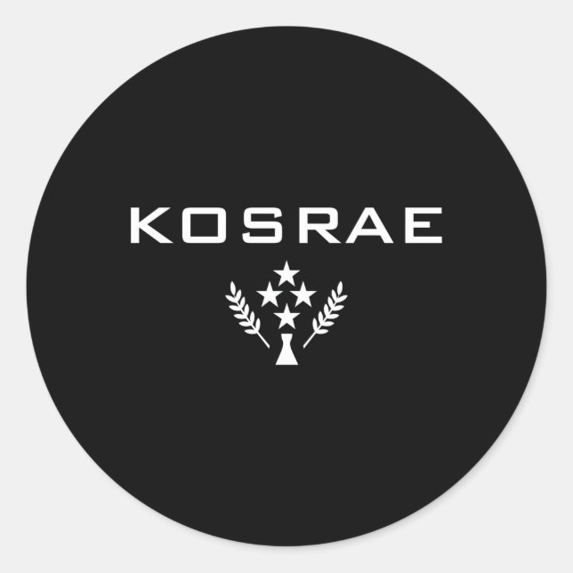 Kosrae Flag Micronesia Tofol Classic Round Sticker (Front)