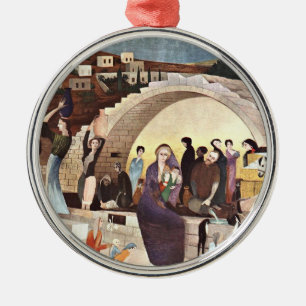 Kosztka - Mary's Well in Nazareth Metal Tree Decoration