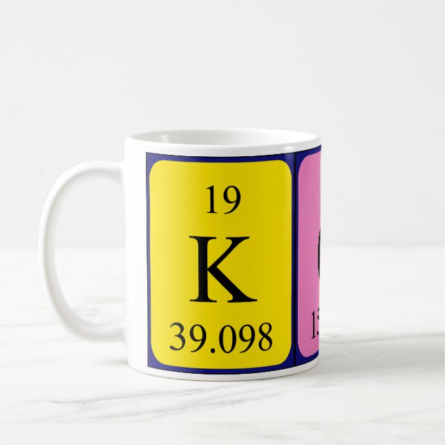 Kota periodic table name mug (Left)