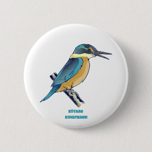 Kotare Kingfisher NZ BIRD  6 Cm Round Badge