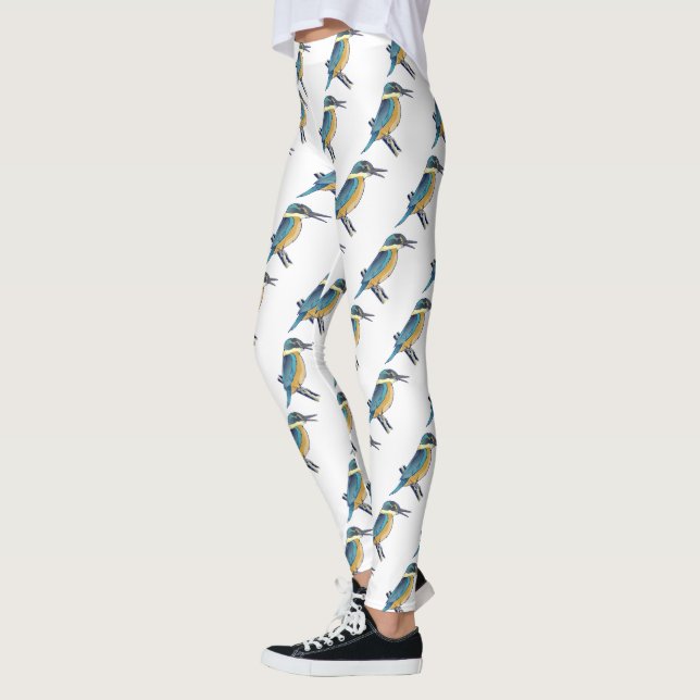 Kotare Kingfisher NZ BIRD Leggings (Left)