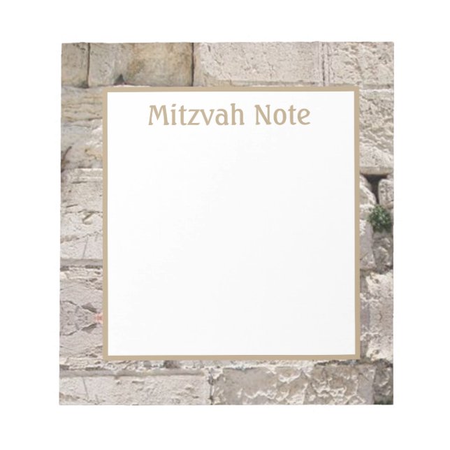 Kotel Jerusalem Stone Mitzvah Notes Notepad (Front)