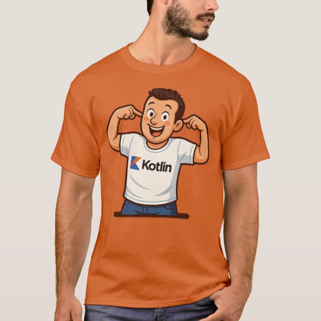 Kotlin Programmer Cartoon T-Shirt (Front)