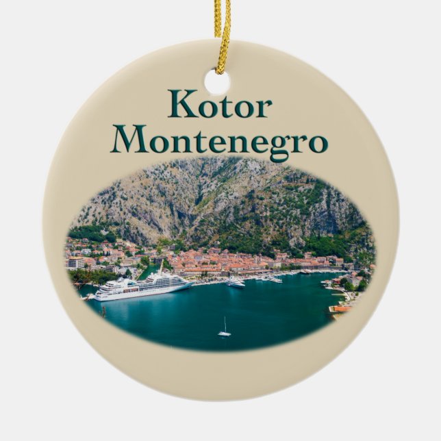 Kotor, Montenegro Ceramic Tree Decoration (Front)