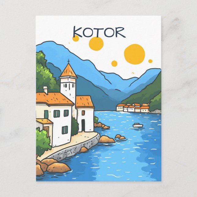Kotor Montenegro Travel Postcard (Front)