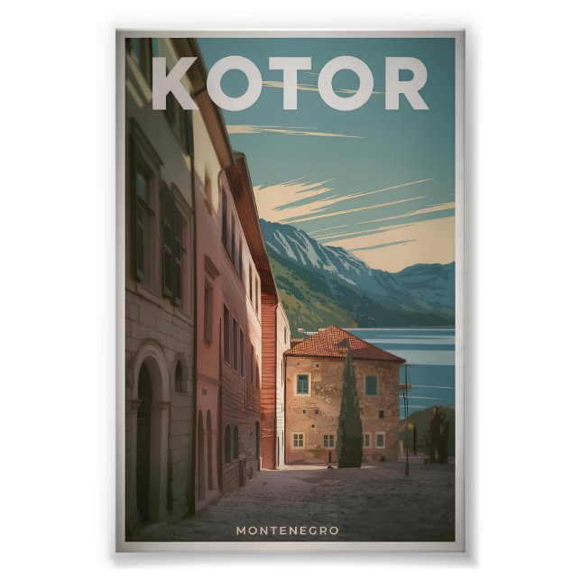 Kotor Montenegro vintage Photo Print (Front)