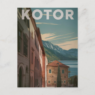 Kotor Montenegro vintage Postcard