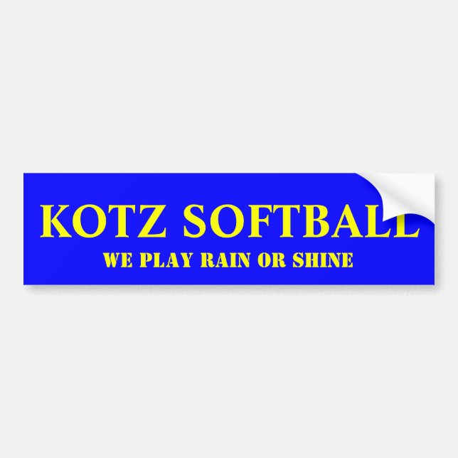 KOTZ SOFTBALL BUMPER STICKER (Front)