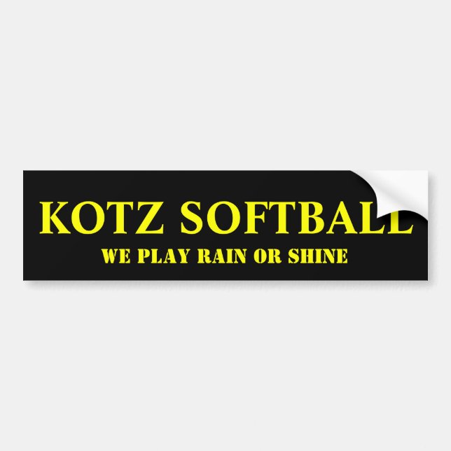 KOTZ SOFTBALL BUMPER STICKER (Front)