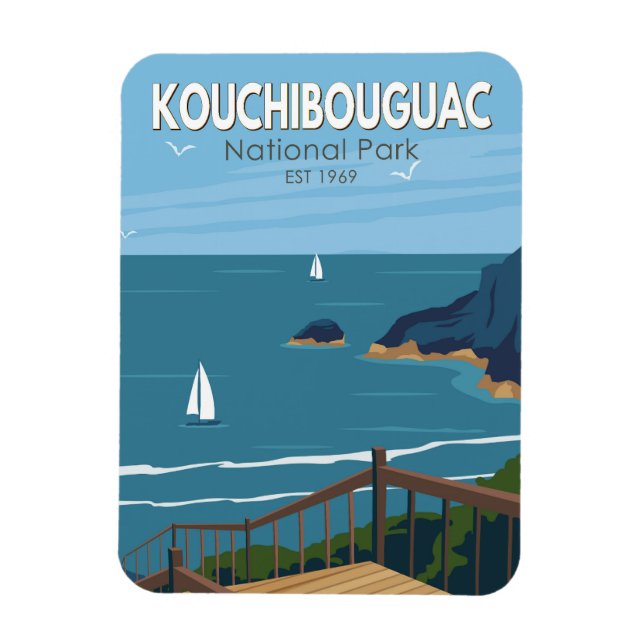 Kouchibouguac National Park Canada Vintage Art Magnet (Vertical)
