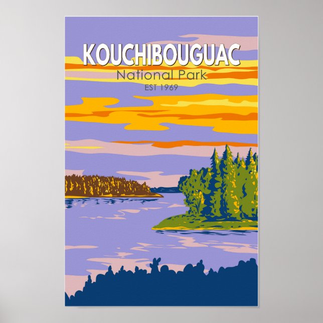 Kouchibouguac National Park Travel Art Vintage Poster (Front)