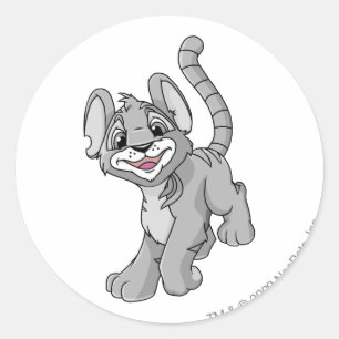 Kougra Silver Classic Round Sticker